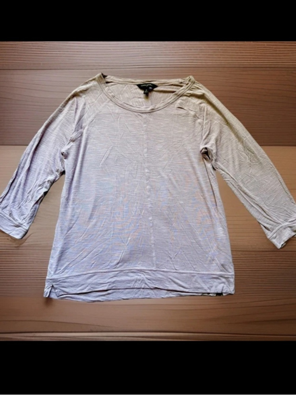 BANANA REPUBLIC Top Womens Medium Pale Mauve Lightweight 3/4 Sleeve Slub Tee